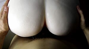 she crams huge toys into her big white ass until anal orgasm and creampie finish