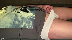 guy pisses all over small cock jaws