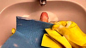 Hot Housewife Cleans Dildo After Deep Pussy Insertion