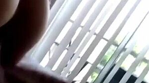 German babe bends over big ass doggystyle for hotel creampie pounding