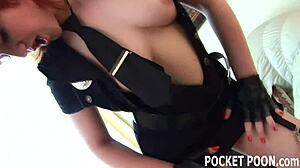 you're under arrest, little pervert, for that deepthroat toy desk play