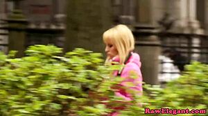 Euro babe rides bbc anal doggystyle closeup