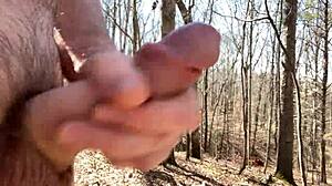 Clitlicker662 flashes hairy pussy clit outdoors public forest voyeur