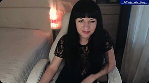 Mlady Jessy Strips Lingerie Teasing Nipples Clit and Vibrating Pussy