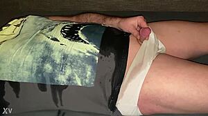 guy pisses all over small cock jaws