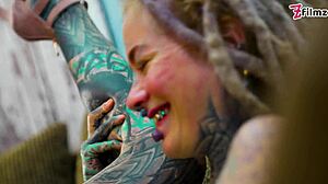 Sexy Alt Dreadhead Goth Rides Cock With Ass To Mouth Action