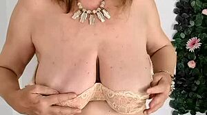 Horny Granny Mariaold Fingers Shaved Pussy to Huge Tits Orgasm Explosion!