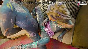 Sexy Alt Dreadhead Goth Rides Cock With Ass To Mouth Action