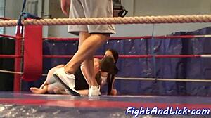 Euro Lesbians Grapple and Grind in Passionate Wrestling Match