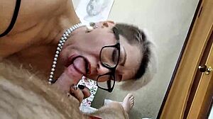 Russian Bitch's Cock Suck Masturbation Close