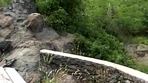 milf craves cock so bad fucks wildly in public garden