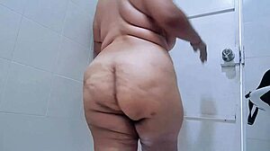 Busty chubby slut with nipple clamps fucks fat pussy craves your cum