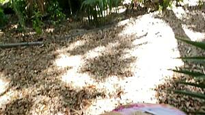 she turns outdoor sex into something truly special with her shaved pussy