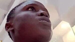 Nigerian babe masturbates wildly in mall bathroom after shopping tease
