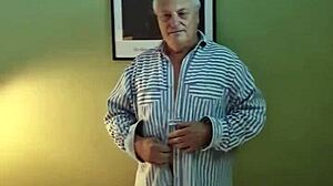 horny old man chris strokes homemade european cock