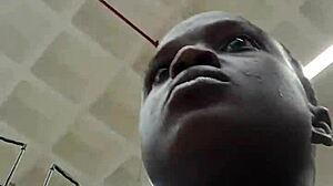 Nigerian babe masturbates wildly in mall bathroom after shopping tease