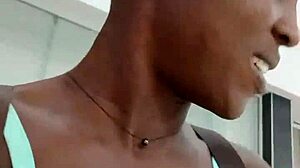 Nigerian babe masturbates wildly in mall bathroom after shopping tease