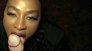 damn, that french ebony babe went wild getting pounded outdoors in public!