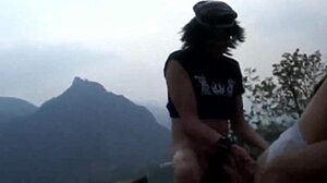 milf craves cock so bad fucks wildly in public garden