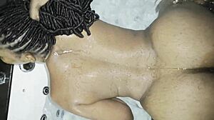 sexy ebony babe with huge ass shakes it wild during passionate jacuzzi sex