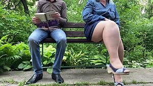 lustful street milf shocked me... her fat ass in pantyhose flashed hard!!