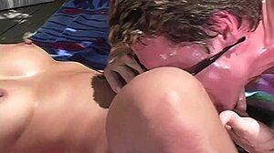 asian milf fucked outdoors with shaved pussy gaping wide