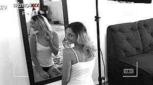 Festa Do Pijama XXX Erotika Behind Scenes Blonde Brunette Teasing Blowjob Facial Photoshoot