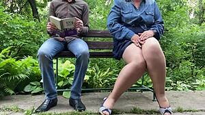 lustful street milf shocked me... her fat ass in pantyhose flashed hard!!