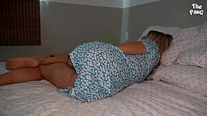 sharing the bed with stepmom's hot milf friend tonight