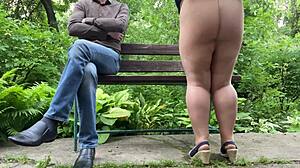 lustful street milf shocked me... her fat ass in pantyhose flashed hard!!