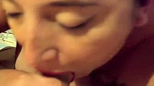 seductive mexican putita sucks client cock closeup homemade handjob oral