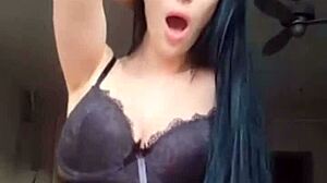 solo babe deepthroats dildo rams anal and pussy in orgasm compilation