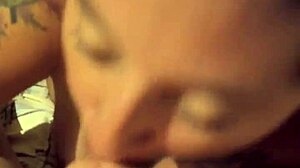 seductive mexican putita sucks client cock closeup homemade handjob oral