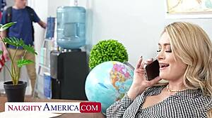 Horny Student Stretches Professor Natalia Starr's Pussy in Classroom