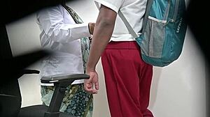 fair? doc lady checks schoolboy's dick in hospital public