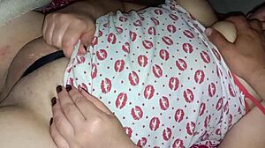 Stepmom Wife In Sheer See-Through Gets Groped Hard When Alone