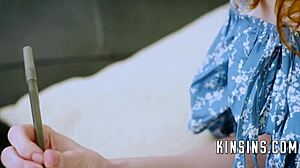 Scarlet's Virgin Hood Trained by Redhead Mommy Family in 4some Taboo