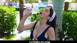 this yoga milf lexi luna primes for hardcore tit bouncing workout