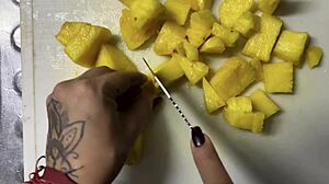 curious stepmom sneaks taste of my load after piña