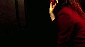 Innocent student deepthroats and swallows at gloryhole cum fest