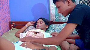 hot indian stepsister sneaks creampie fuck with stepbrother behind boyfriend