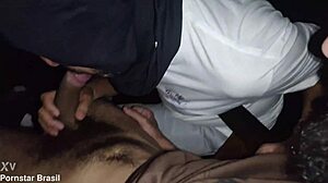 pornstar brasil hooks up in underground porn cinema for submissive anal quickie