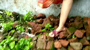 Dad catches stepson fucking his stepmom deep in dense jungle