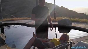 blonde playboy chick wanna suck fuck poolside?