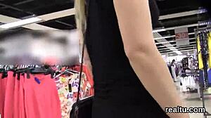 fantastic czech teen caught in mall, strips, rides pov cock after hardcore temptation!