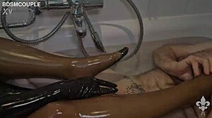 Miss Anna's messy bath fingering domination cum mess?