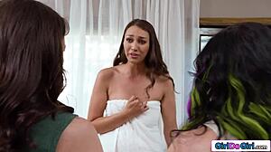 lesbian threesome fixes everything with intense pussy licking scissoring
