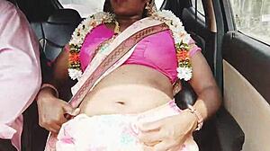 indian bhabi's sexy saree car romance with telugu dirty talk