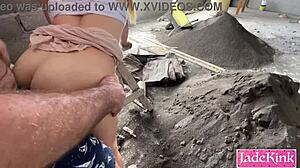 Horny Couple Fucks Outdoor Construction Site Creampie