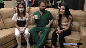 Behind Scenes: Blaires Pierced Nipples Latex Skirt Shaved Pussy Tease